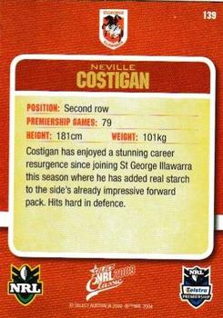 2009 Select Classic #139 Neville Costigan Back